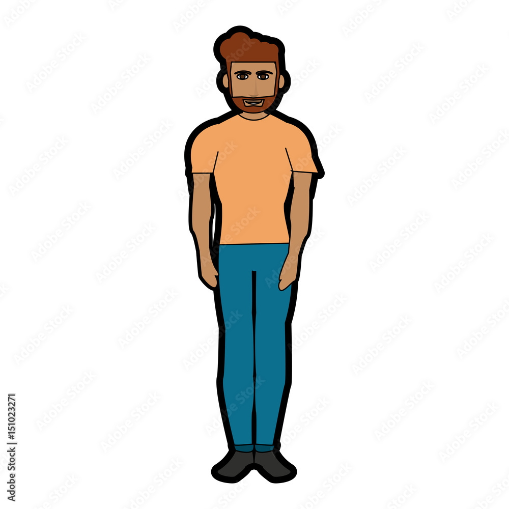 Fototapeta premium handsome man with muscular body wearing fitted pants and shirt icon image vector illustration design