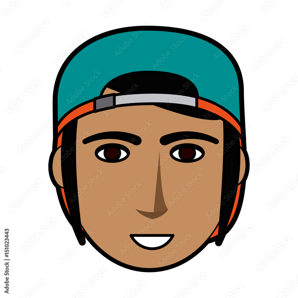 handsome man with muscular body wearing backwards baseball hat icon image vector illustration design