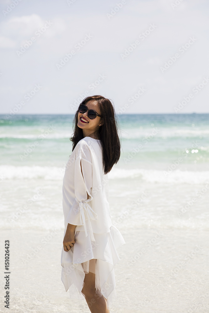 Young Vietnamese woman on the beach Young Vietnamese woman on the beach