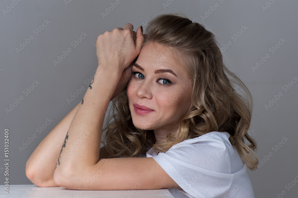 portrait of beautiful woman natural blonde portrait of beautiful woman natural blonde