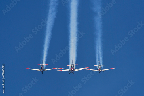 Synchronized flight of 4 planes in the team during Israeli 69st independent day 