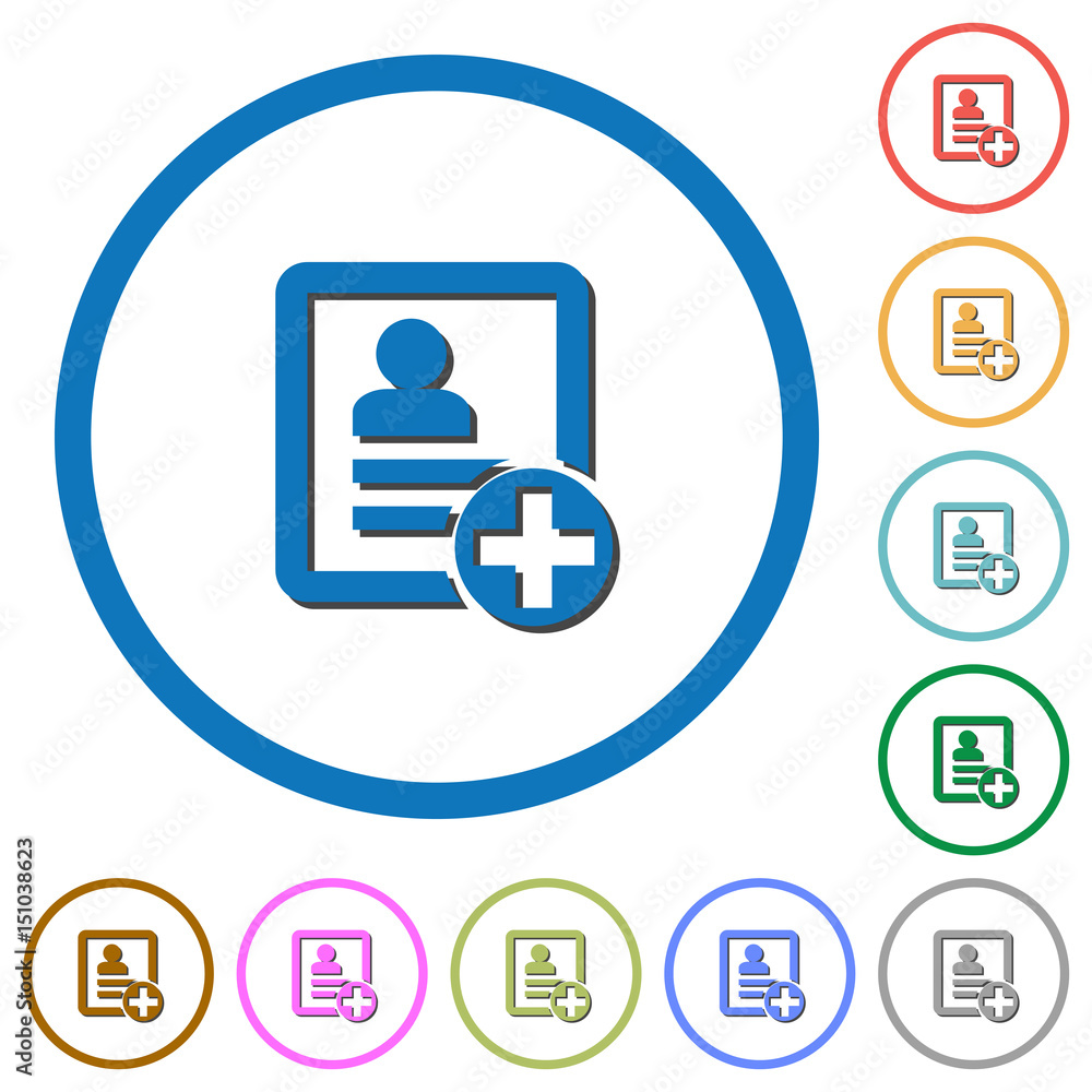 Add new contact icons with shadows and outlines Add new contact icons with shadows and outlines