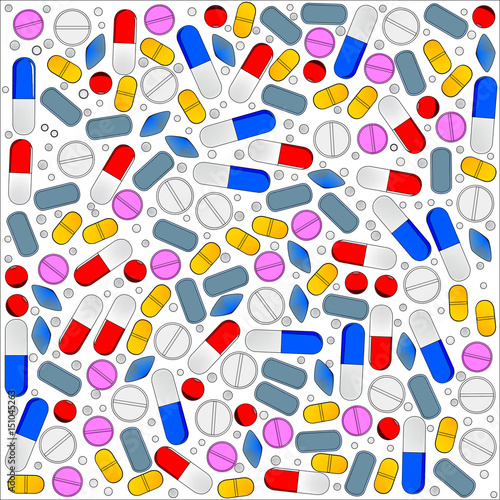 Pills Isolated On White Background