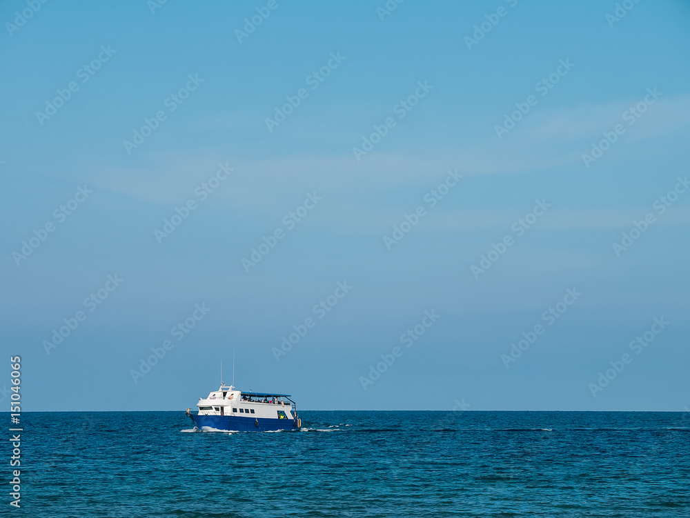 Running boat on the sea