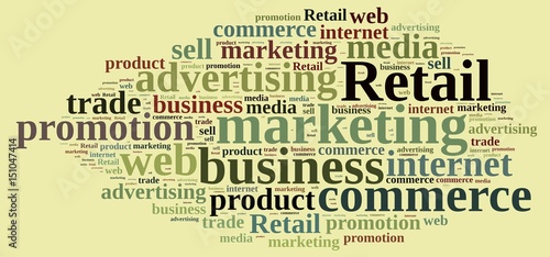 Word cloud with the word Retail.