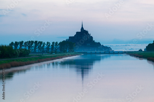 .Idyllic Sunrise at Mont Saint-Michel Abbey, Normandy, France, Western Europe © Mada_cris