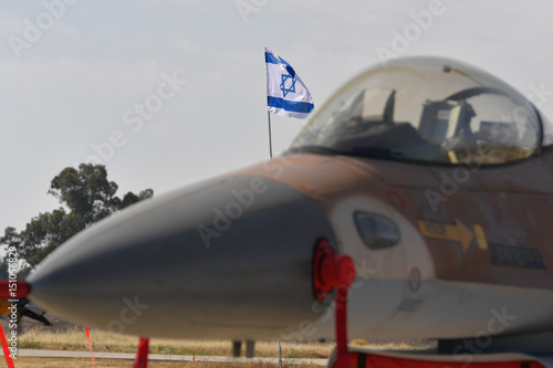 Cockpit of F16 aircraft during Israeli 69st independent day 