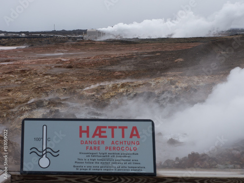 Geothermalkraftwerk Sudurnes am Vulkan Gebiet Gunnuhver, Grindavik, Island