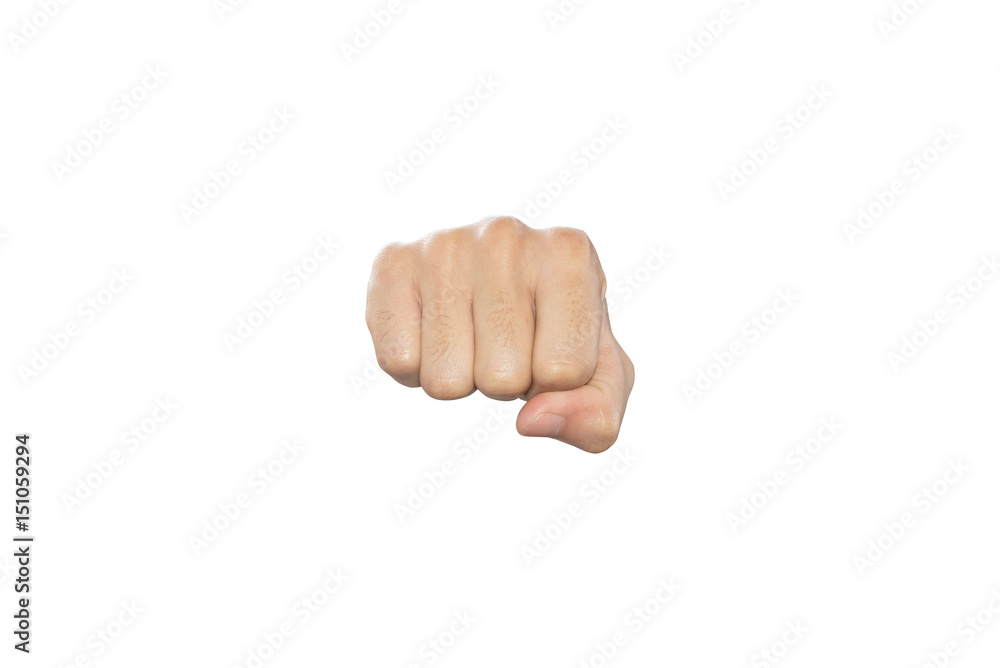 Hand Fist action isolated on white background Hand Fist action isolated on white background