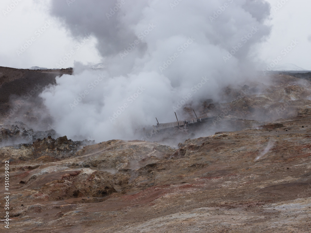Geothermalkraftwerk Sudurnes am Vulkan Gebiet Gunnuhver, Grindavik, Island