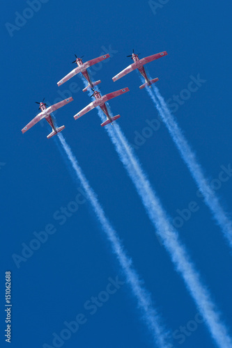 Synchronized flight of 4 planes in the team during Israeli 69st independent day 