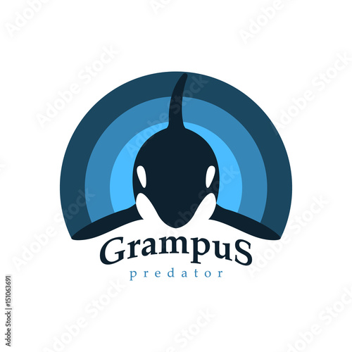Fotografie Logo orca whale. Grampus predator.