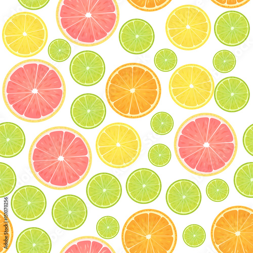 Colorful citrus Lemon seamless pattern.