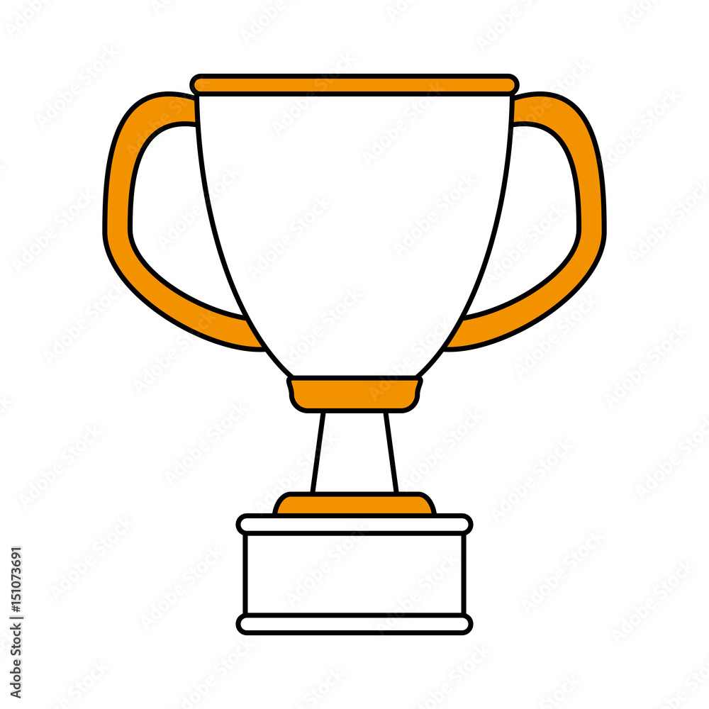 color silhouette cartoon cup trophy with double handles vector illustration