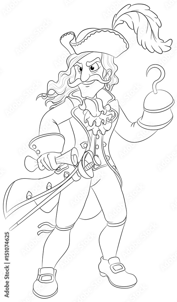 Fototapeta premium Piratenkapitän Vektor Illustration