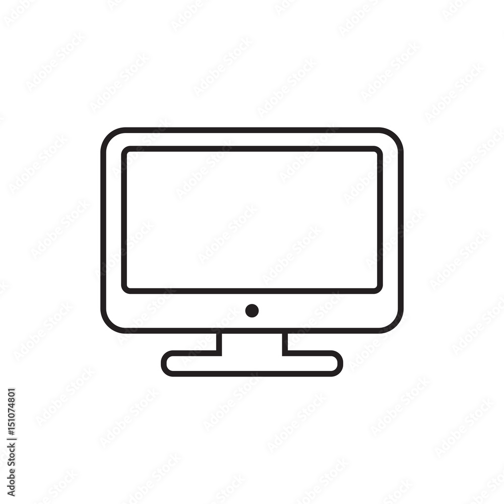 Computer vector illustration in line style. Monitor flat icon. Tv symbol. Computer vector illustration in line style. Monitor flat icon. Tv symbol.