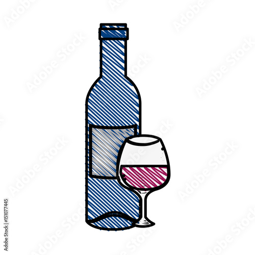 Wine bottle drink icon vector illustration graphic design