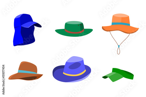 Set of summer hats for men and women