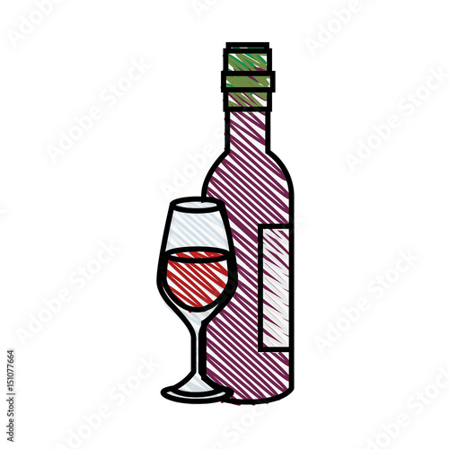 Wine bottle drink icon vector illustration graphic design