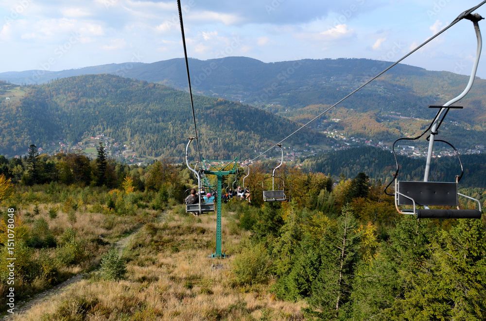 Skrzyczne, cableway (Beskidy Mountains in Poland)