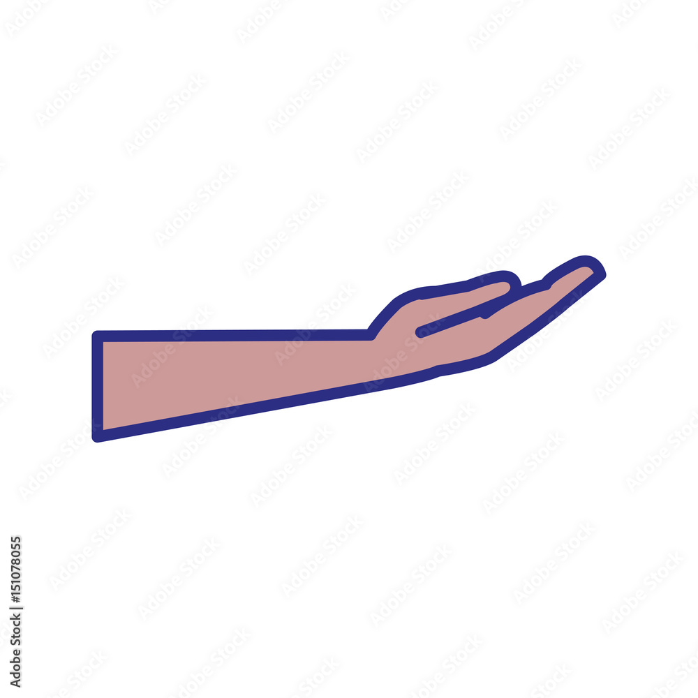 Hand with open palm icon vector illustration graphic design Hand with open palm icon vector illustration graphic design