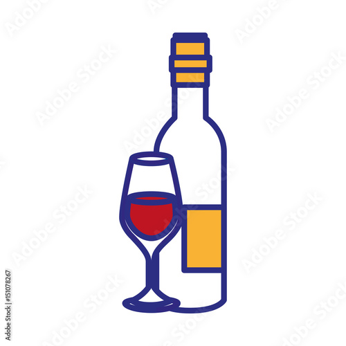 Wine bottle drink icon vector illustration graphic design