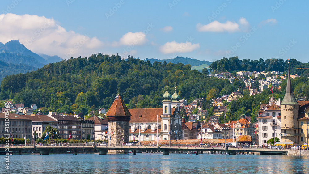 Lucerne, a town located on the shores of the Lake Lucerne, Switzerland
