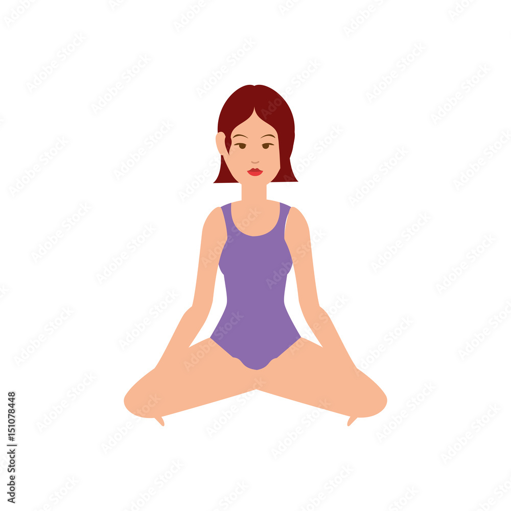 Woman yoga cartoon icon vector illustration graphic design Woman yoga cartoon icon vector illustration graphic design