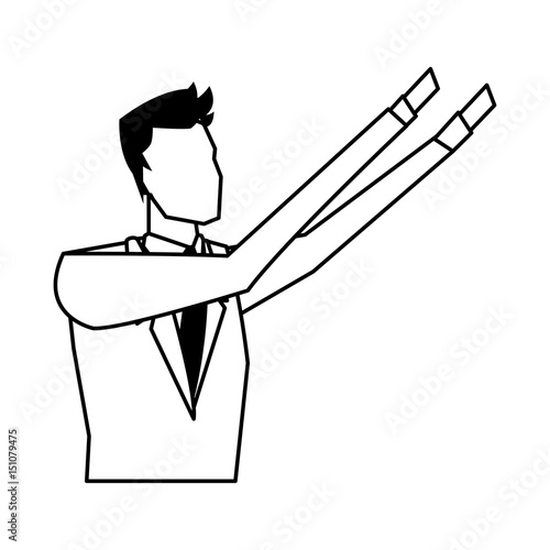 business man manager work dynamic vector illustration
