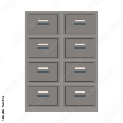 cabinet file document office equipment vector illustration © Jemastock