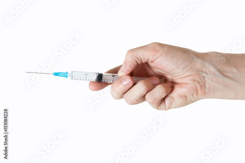 injection, syringe in hand