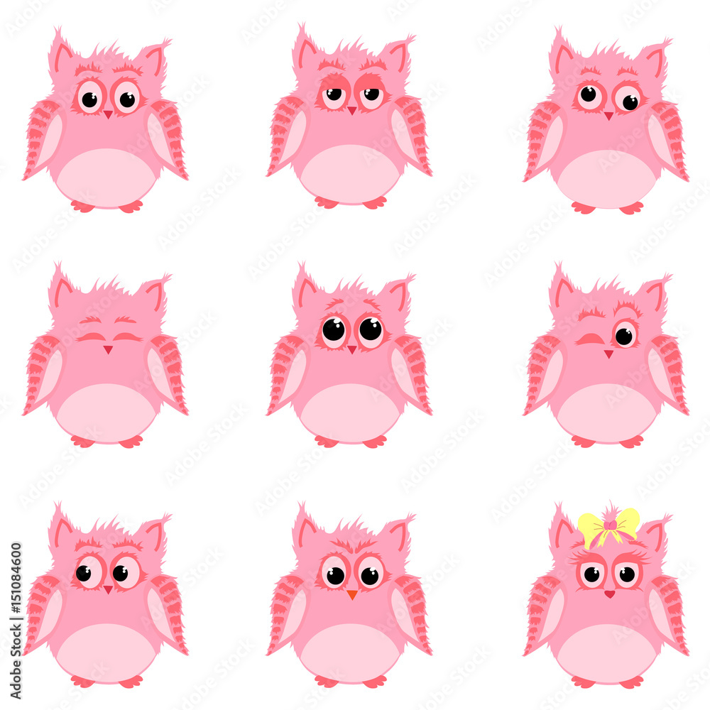 Emotions of pink owls Emotions of pink owls