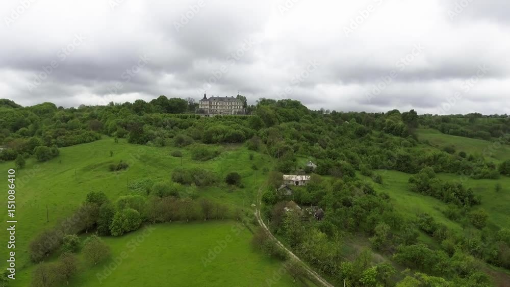 Pidhirtsi castle. View of the castle from the height of bird flight Pidhirtsi castle. View of the castle from the height of bird flight
