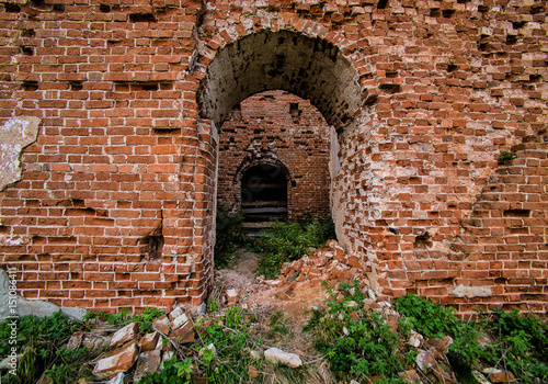 Arched entrance to the old destroyed building