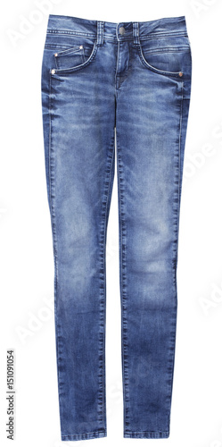 Cuadro en lienzo Female blue jeans isolated.