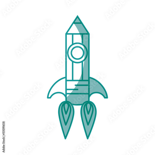 pencil rocket icon over white background. vector illustration