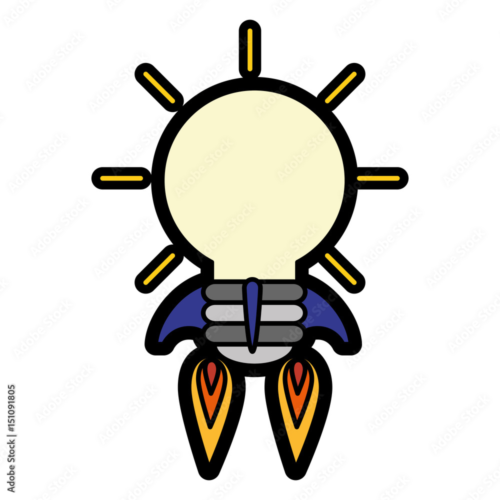 bulb rocket icon over white background. colorful design. vector illustration bulb rocket icon over white background. colorful design. vector illustration