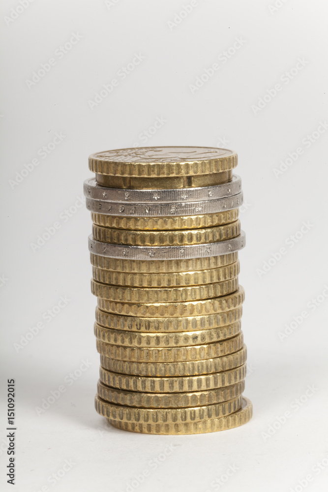 Euro Münzen Stapel