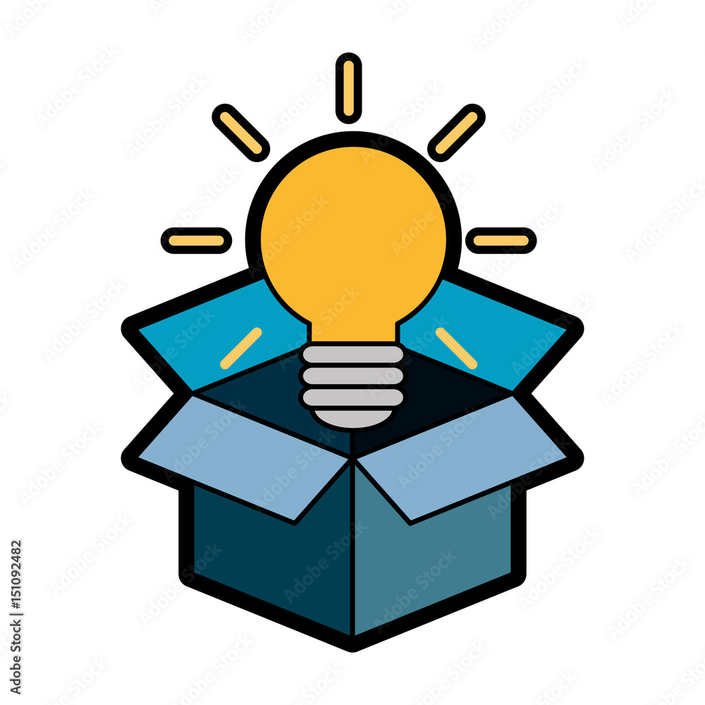 box with bulb light icon over white background. vector illustration box with bulb light icon over white background. vector illustration