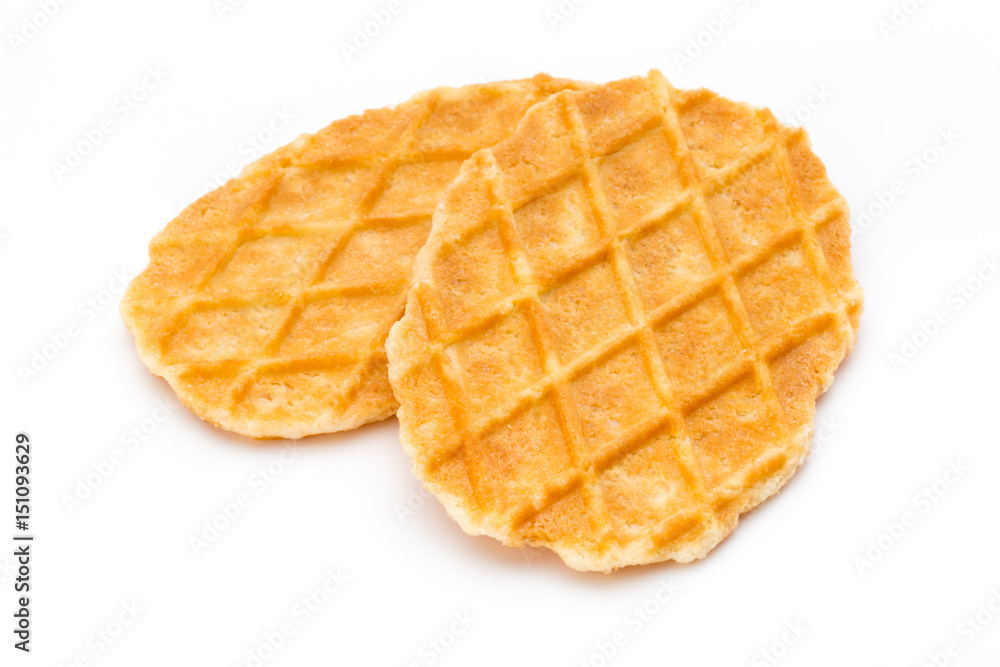 Sweet waffle on the white background. Sweet waffle on the white background.