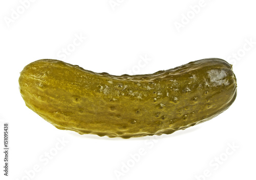 Pickled or marinated cucumber isolated on white background