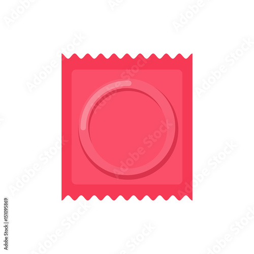 Condom packed isolated. Contraceptive on white background. Sex protection