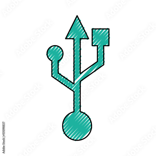 USB connection technology icon vector illustration graphic design