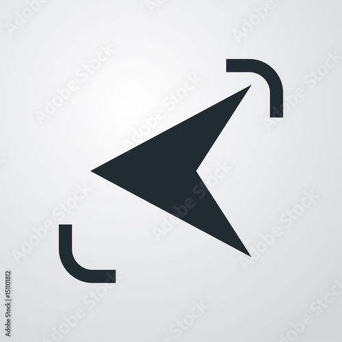 Logotipo punta flecha izquierda en fondo degradado