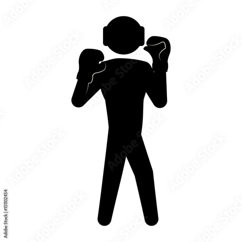 Boxing figther trainning icon vector illustration graphic design
