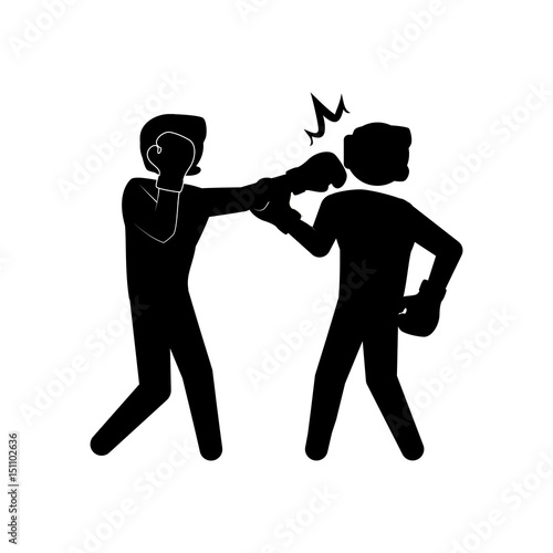 Boxing figther trainning icon vector illustration graphic design