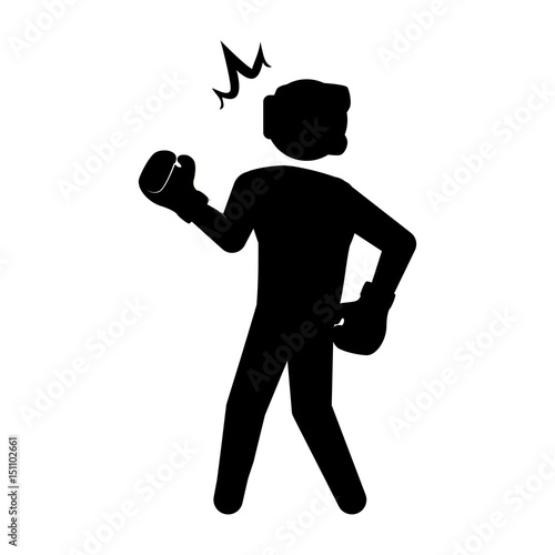 Boxing figther trainning icon vector illustration graphic design
