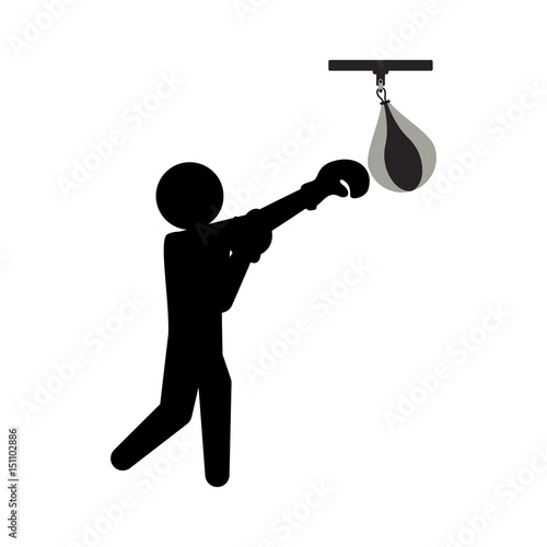 Boxing figther trainning icon vector illustration graphic design