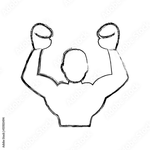 Boxing figther trainning icon vector illustration graphic design