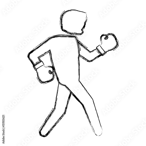 Boxing figther trainning icon vector illustration graphic design